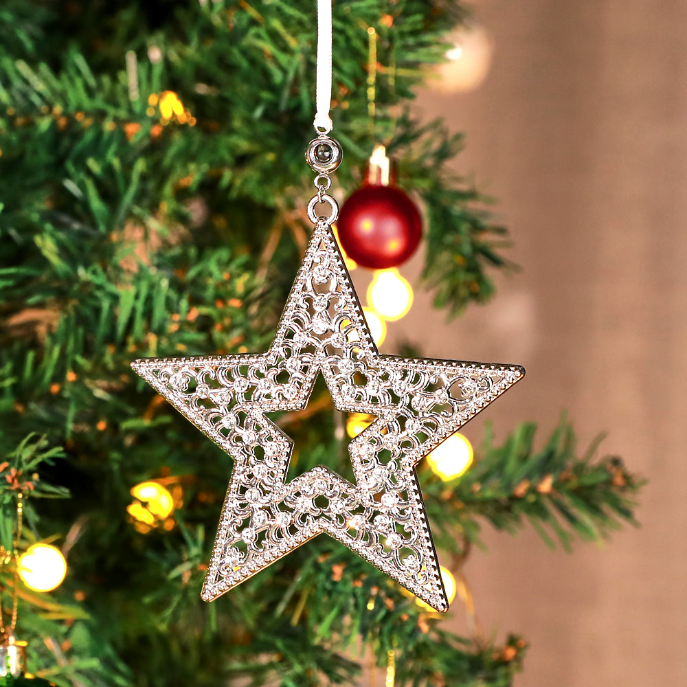 Personalized Christmas Projection Ornaments Elk Shape for Christmas Tree Custom Photo Ornaments Christmas Gifts For Family For Lover