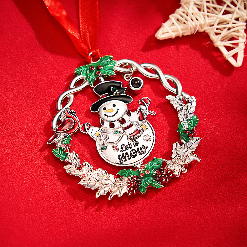 Personalized Photo Projection Ornaments Spinning Snowman 2024 Christmas Gifts