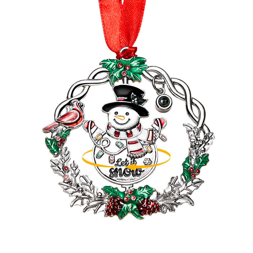 Personalized Photo Projection Ornaments Spinning Snowman 2024 Christmas Gifts