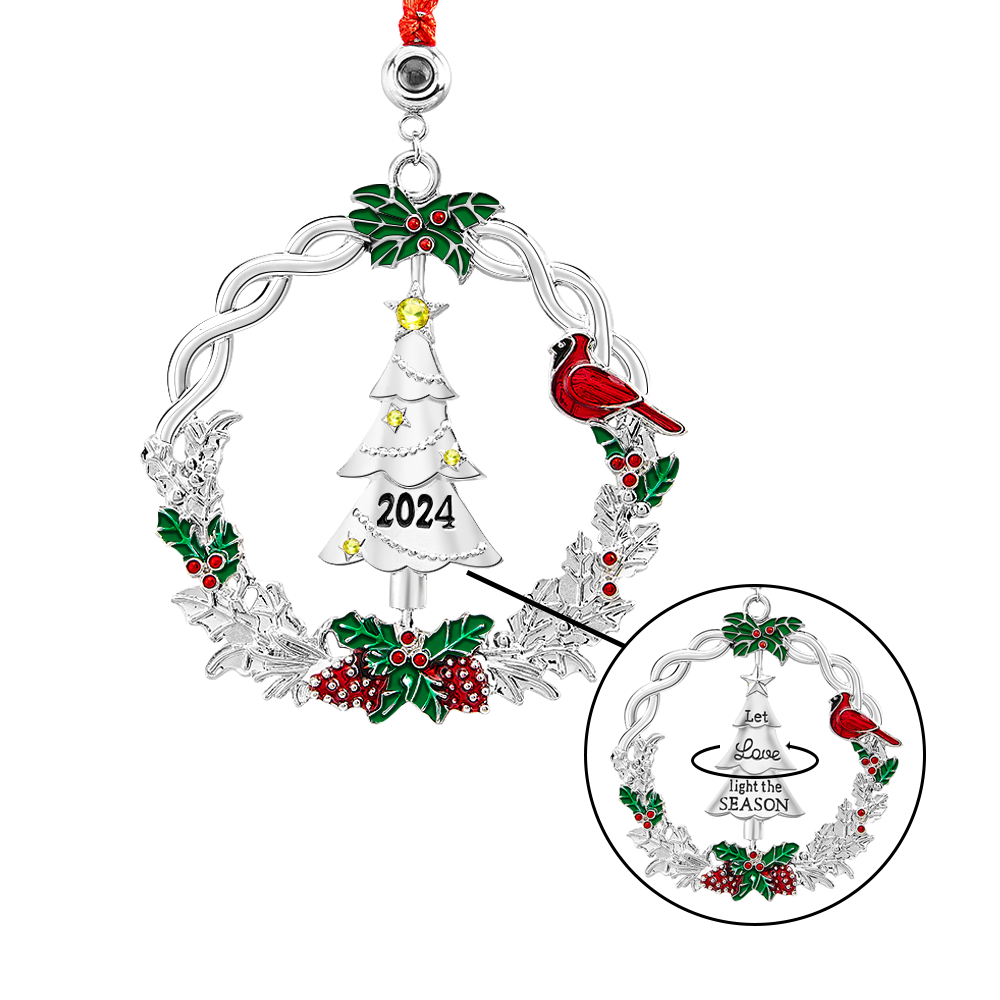 Personalized Photo Projection Ornaments Rotating Christmas Tree 2024 Christmas Gifts