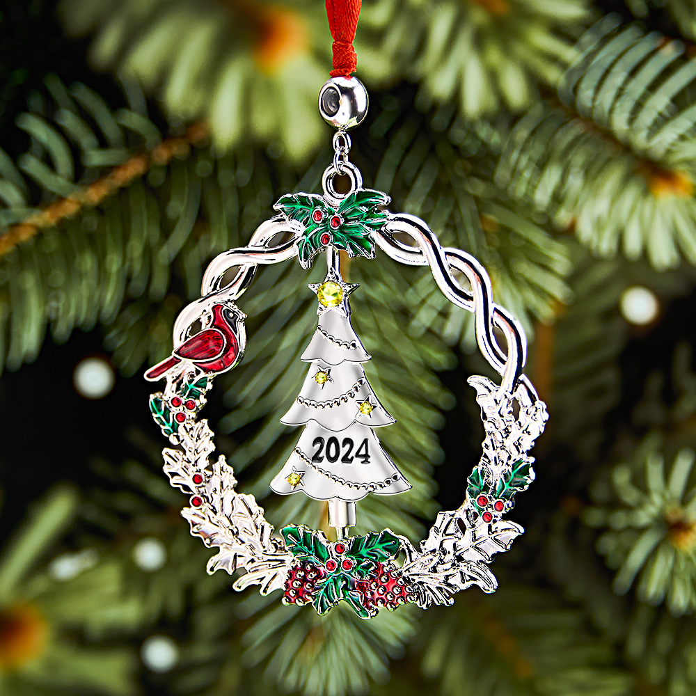 Personalized Photo Projection Ornaments Rotating Christmas Tree 2024 Christmas Gifts