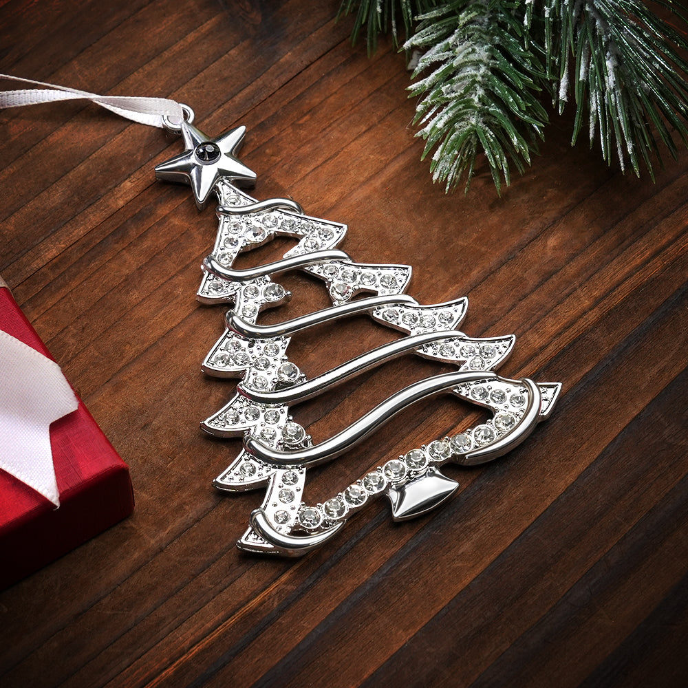 Personalized Christmas Projection Ornaments Heart Shape for Christmas Tree Custom Photo Ornaments Christmas Gifts For Family For Lover