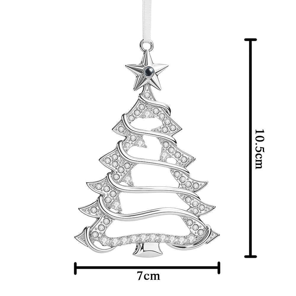 Personalized Christmas Projection Ornaments Heart Shape for Christmas Tree Custom Photo Ornaments Christmas Gifts For Family For Lover