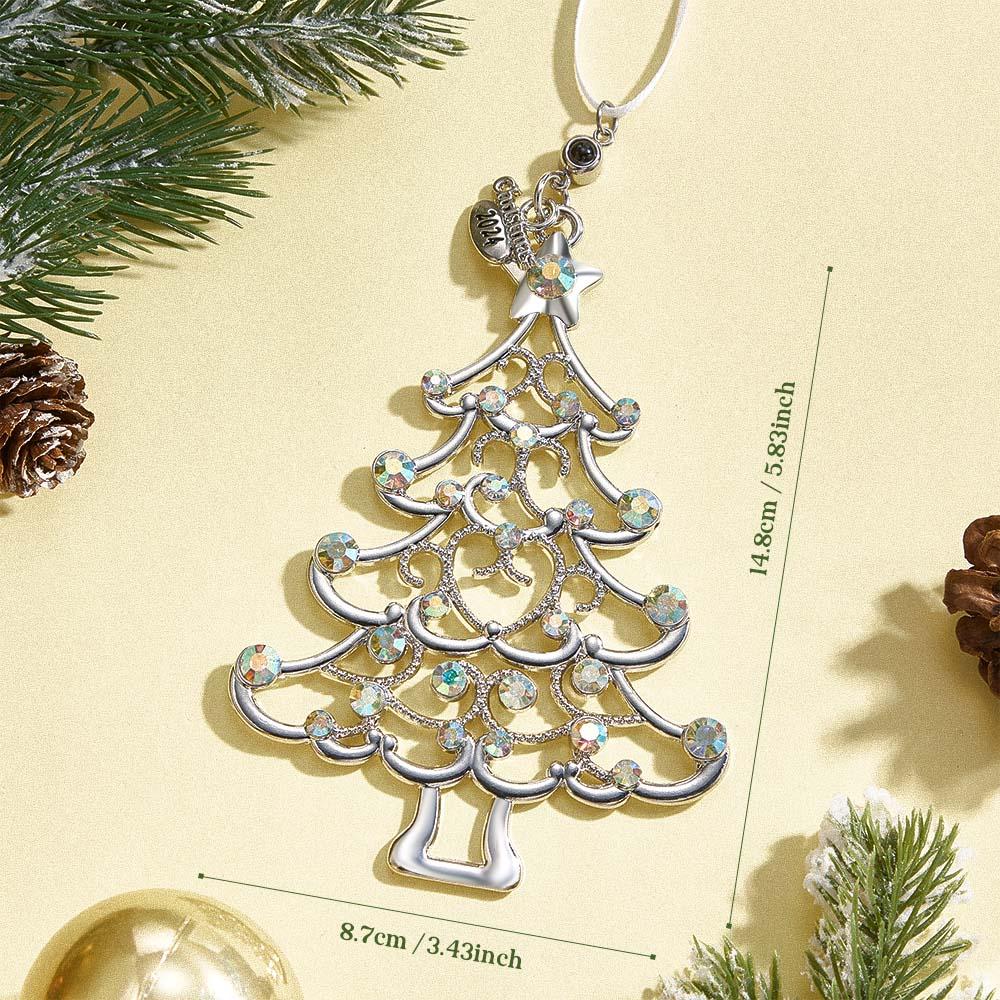 Personalized Photo Projection Ornaments Colorful Diamond Christmas Tree Ornaments Christmas Gifts
