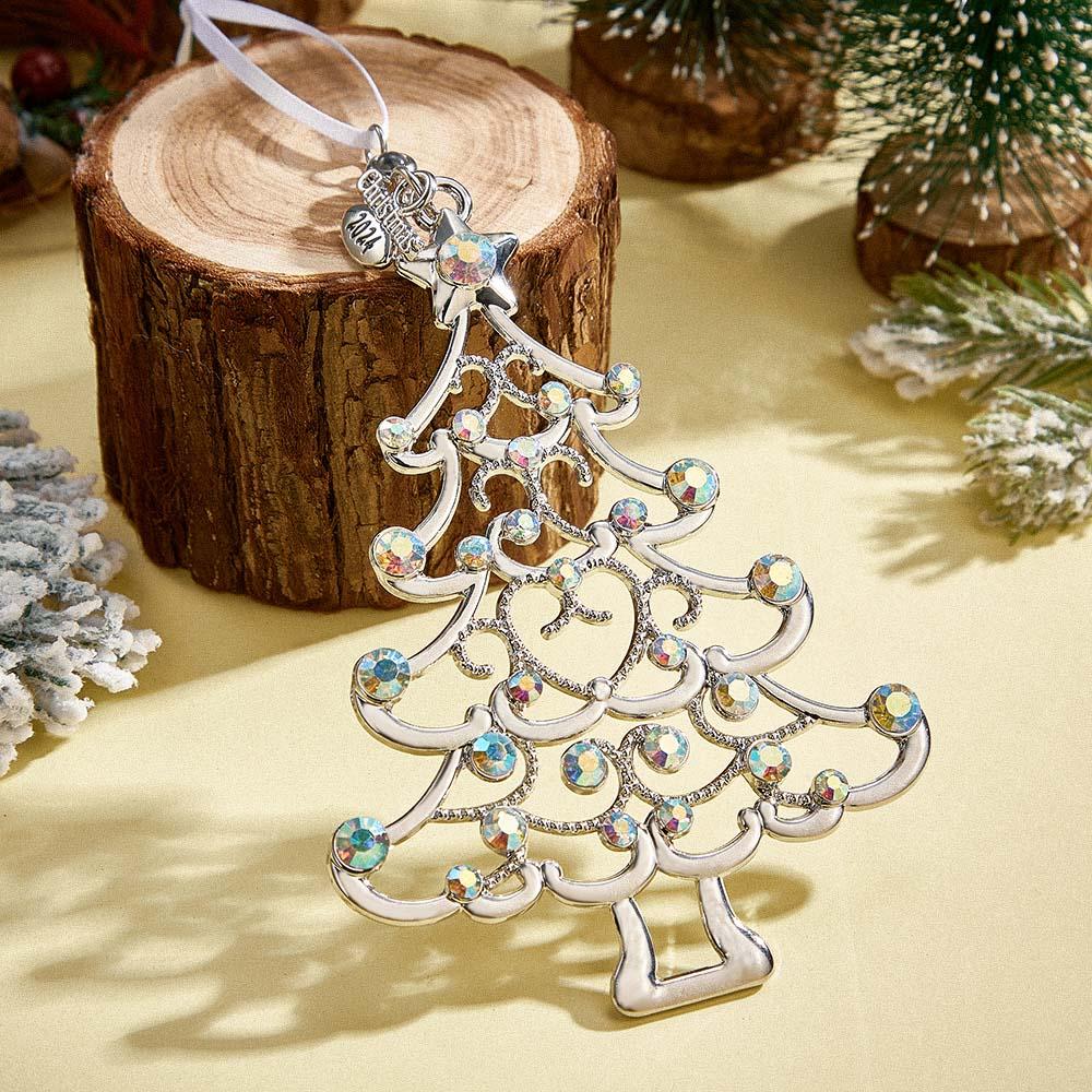 Personalized Photo Projection Ornaments Colorful Diamond Christmas Tree Ornaments Christmas Gifts