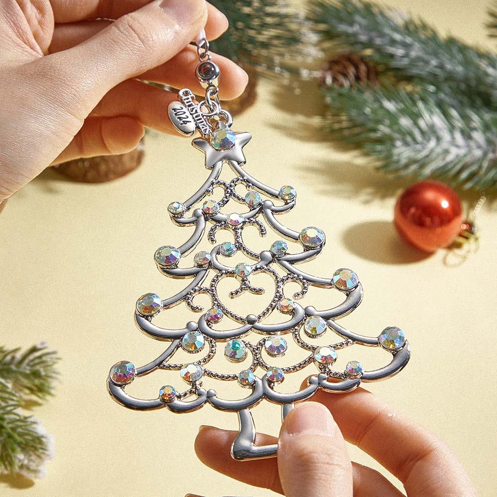 Personalized Photo Projection Ornaments Colorful Diamond Christmas Tree Ornaments Christmas Gifts