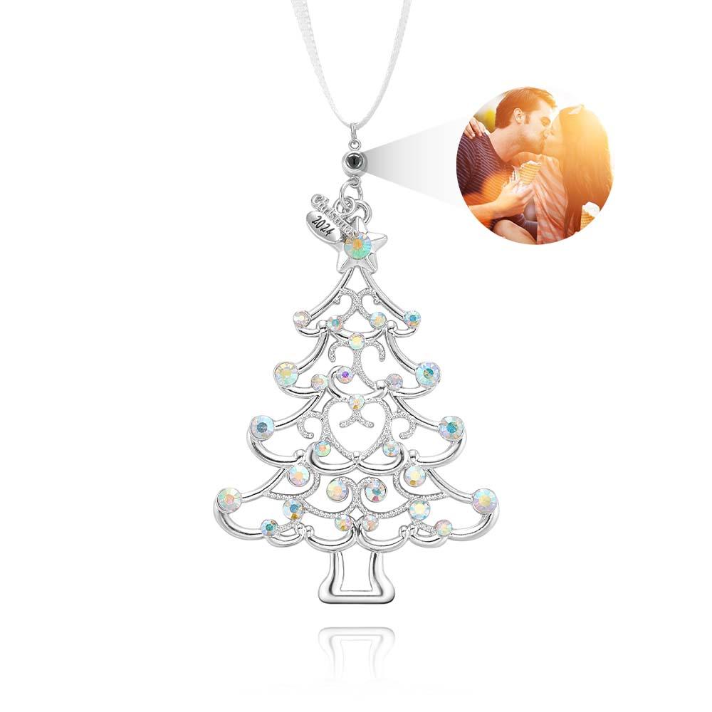 Personalized Photo Projection Ornaments Colorful Diamond Christmas Tree Ornaments Christmas Gifts