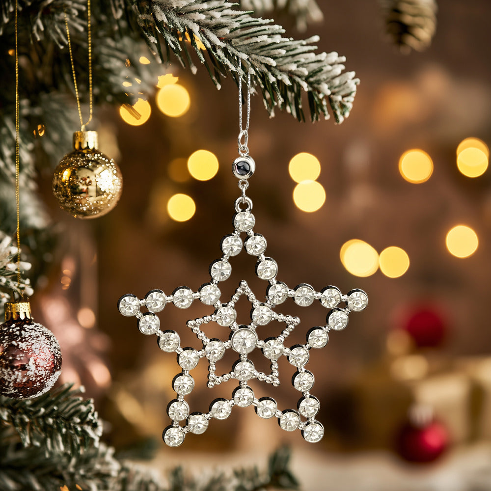 Personalized Photo Projection Ornaments Star Ornament Christmas Tree Ornaments Christmas Gifts