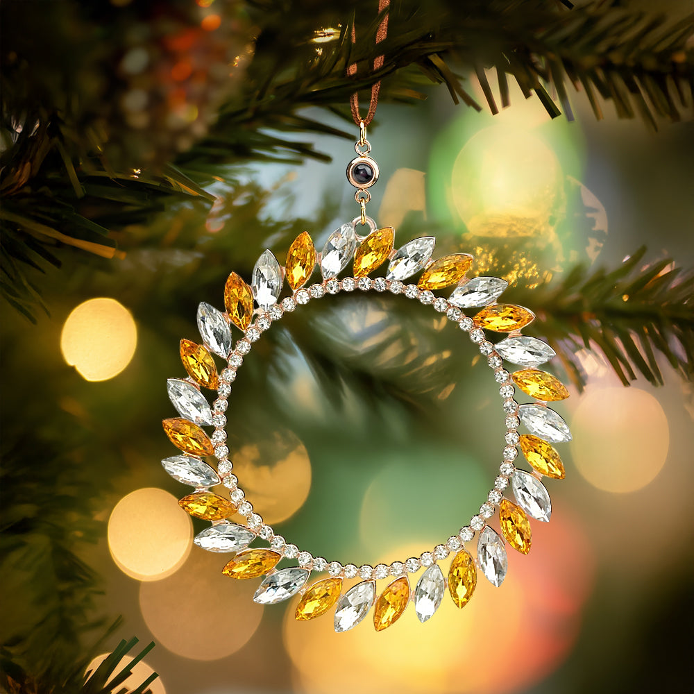 Personalized Photo Wreath Projection Ornaments Christmas Tree Decoration Ornaments for Christmas Gifts