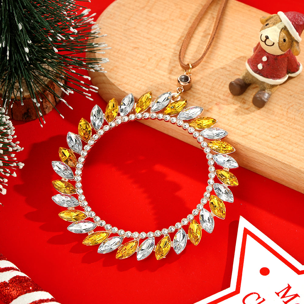 Personalized Photo Wreath Projection Ornaments Christmas Tree Decoration Ornaments for Christmas Gifts