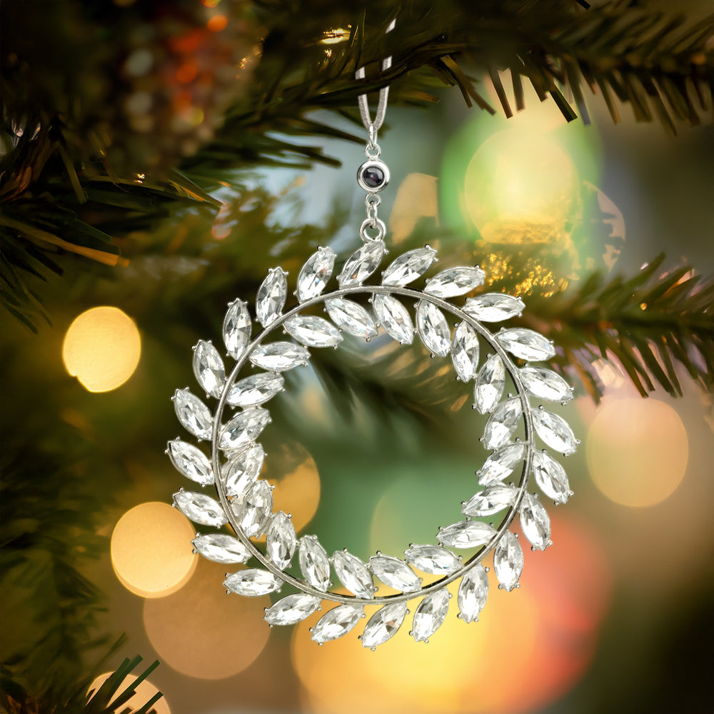 Personalized Photo Wreath Projection Ornaments Christmas Tree Decoration Ornaments for Christmas Gifts