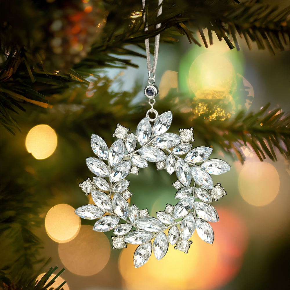 Personalized Photo Wreath Projection Ornaments Christmas Tree Decoration Ornaments for Christmas Gifts