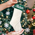 Personalized Christmas Stocking Custom Name Family Knitted Decoration Socks Ornament For Family For Kids (1 pcs)