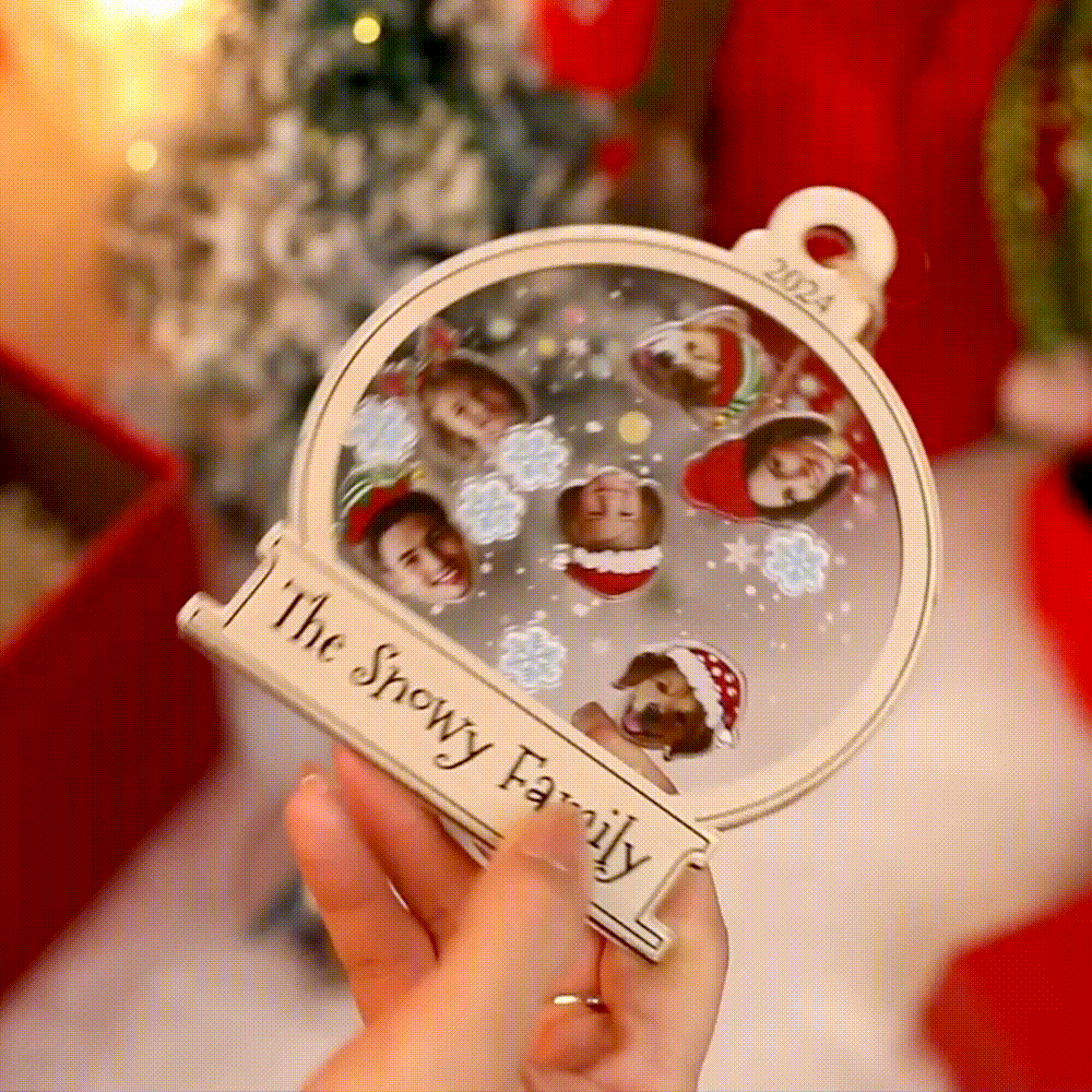 Personalized Shaker Photo Ornament Christmas Gift For Family Cute Family Face Photo