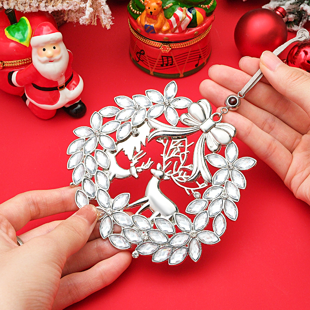 Personalized Photo Projection Ornaments Flowers Ornament Christmas Tree Ornaments Christmas Gifts