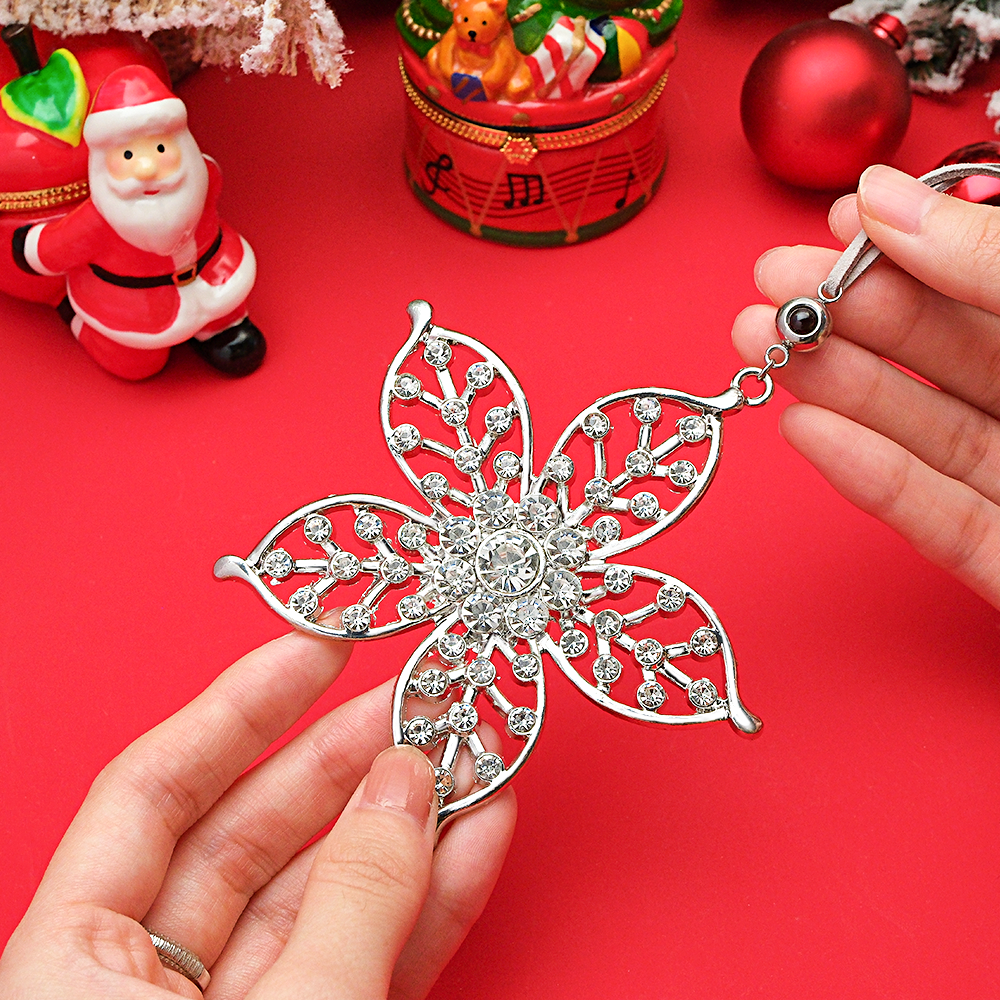 Personalized Photo Projection Ornaments Flowers Ornament Christmas Tree Ornaments Christmas Gifts