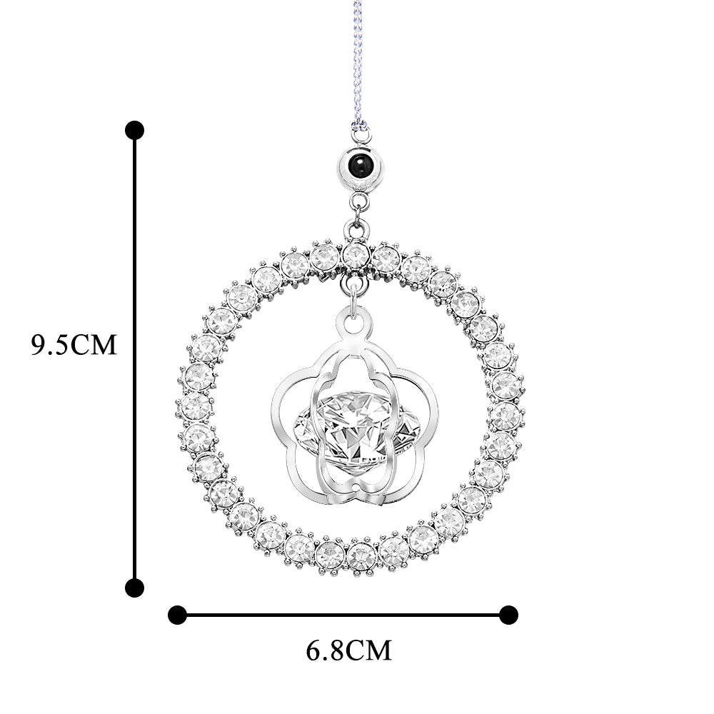 Personalized Photo Projection Ornaments Sun Moon Circle Style Ornaments Christmas Pendants Tree Decoration Ornaments for Christmas Gifts
