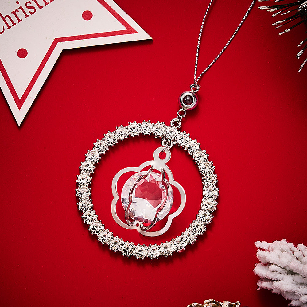 Personalized Photo Projection Ornaments Sun Moon Circle Style Ornaments Christmas Pendants Tree Decoration Ornaments for Christmas Gifts