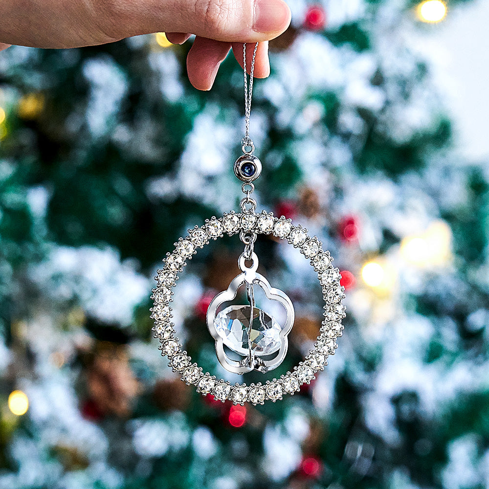 Personalized Photo Projection Ornaments Sun Moon Circle Style Ornaments Christmas Pendants Tree Decoration Ornaments for Christmas Gifts