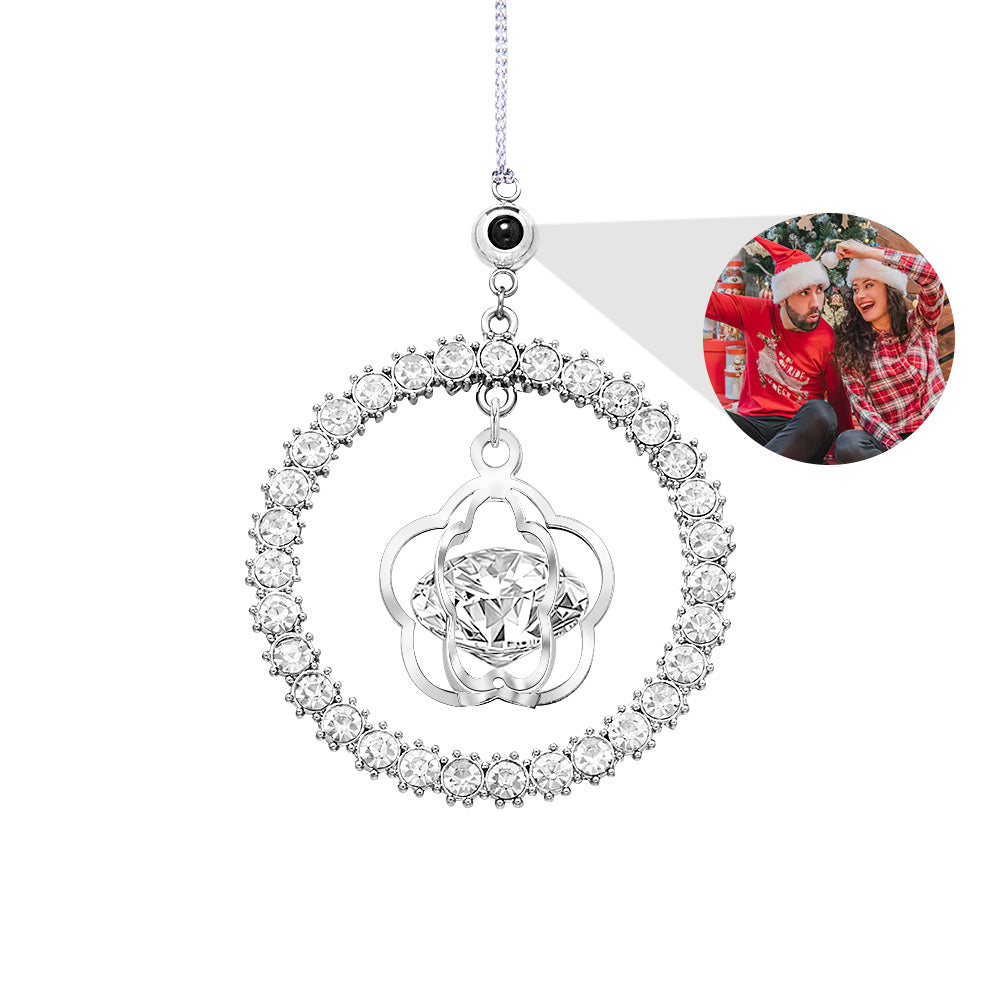 Personalized Photo Projection Ornaments Sun Moon Circle Style Ornaments Christmas Pendants Tree Decoration Ornaments for Christmas Gifts