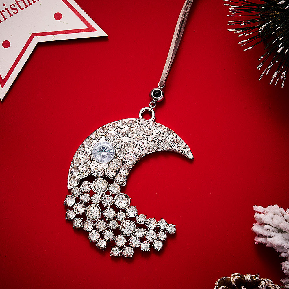 Personalized Photo Projection Ornaments Sun Moon Circle Style Ornaments Christmas Pendants Tree Decoration Ornaments for Christmas Gifts