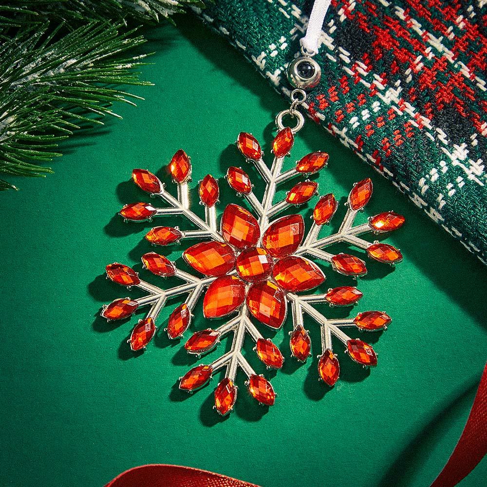 Personalized Photo Projection Ornaments Snowflake Shape Ornaments Multi-color Christmas Gifts For Family