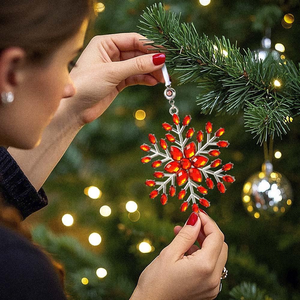 Personalized Photo Projection Ornaments Snowflake Shape Ornaments Multi-color Christmas Gifts For Family