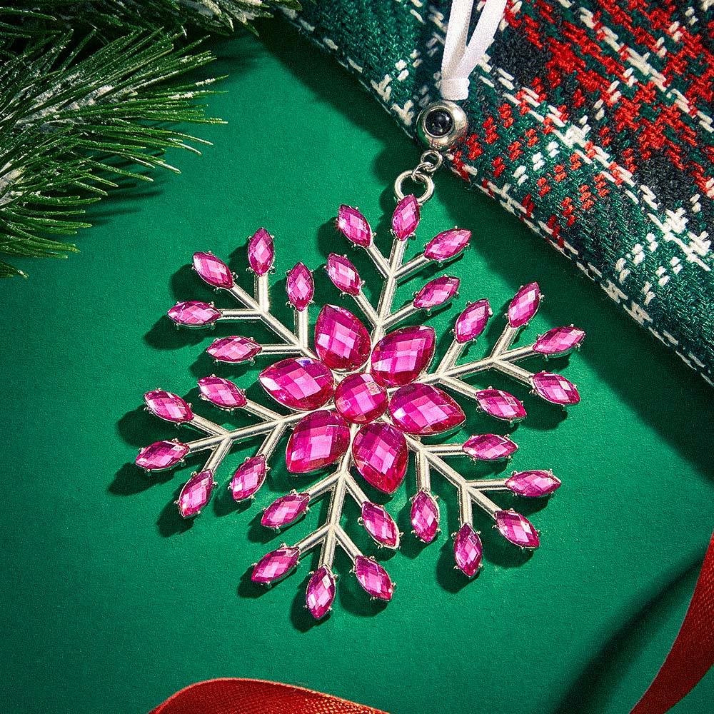 Personalized Photo Projection Ornaments Snowflake Shape Ornaments Multi-color Christmas Gifts For Family