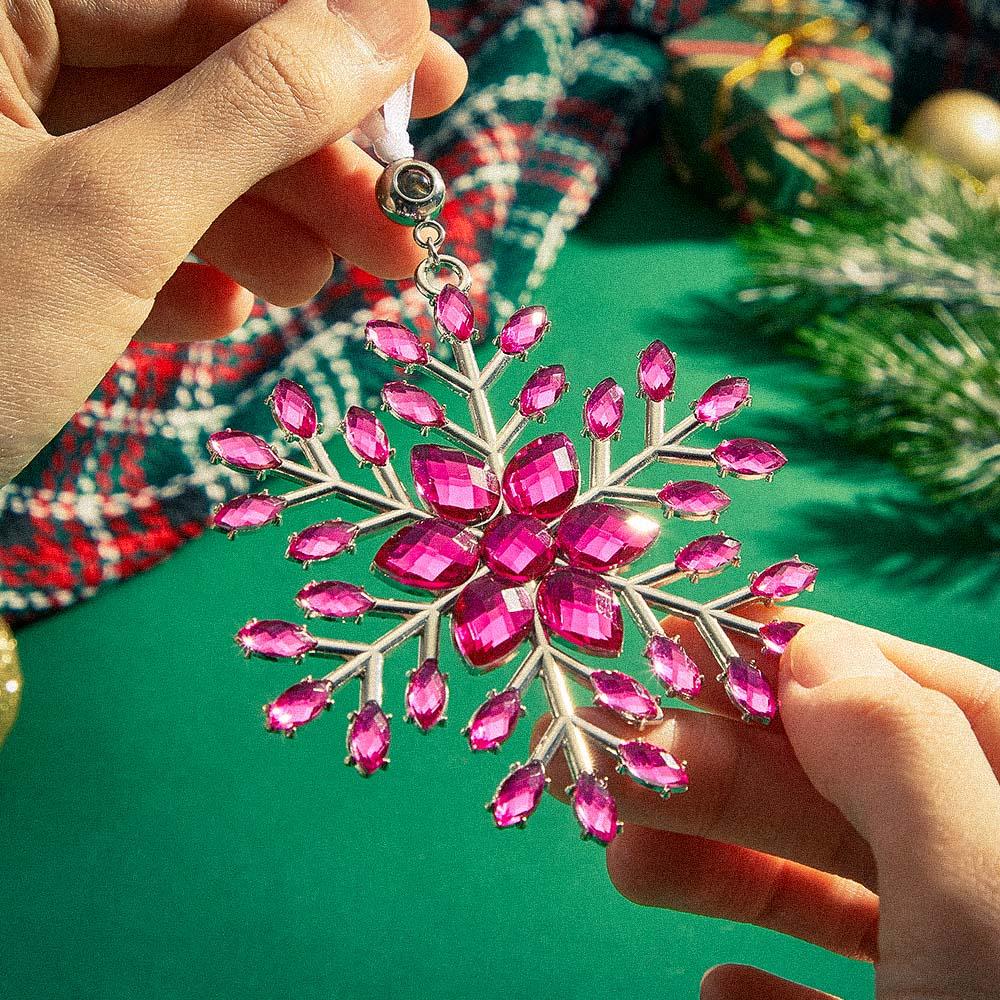 Personalized Photo Projection Ornaments Snowflake Shape Ornaments Multi-color Christmas Gifts For Family