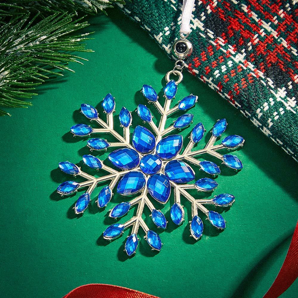 Personalized Photo Projection Ornaments Snowflake Shape Ornaments Multi-color Christmas Gifts For Family