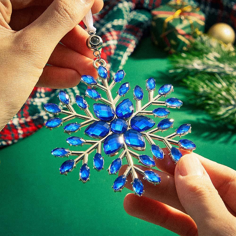 Personalized Photo Projection Ornaments Snowflake Shape Ornaments Multi-color Christmas Gifts For Family