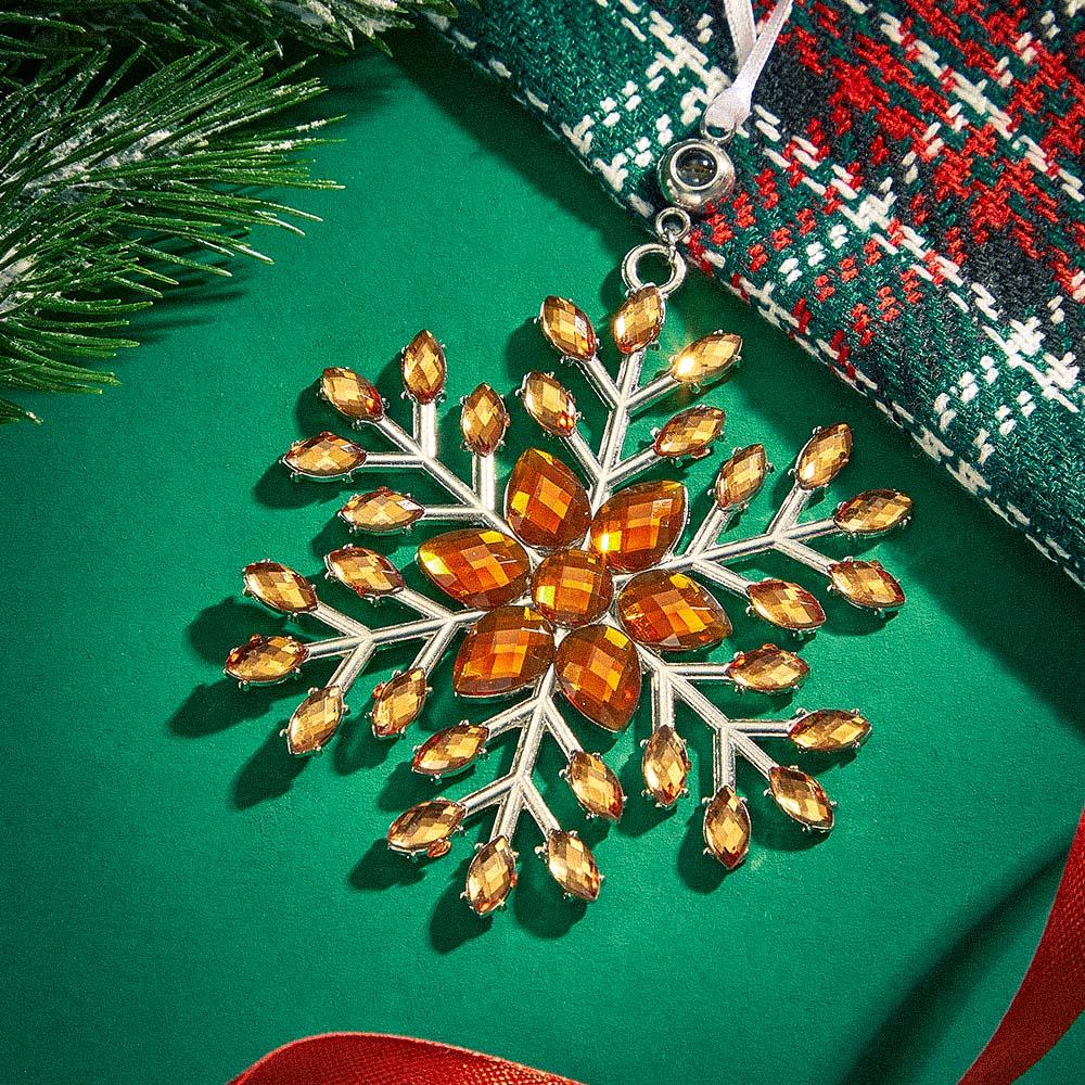 Personalized Photo Projection Ornaments Snowflake Shape Ornaments Multi-color Christmas Gifts For Family