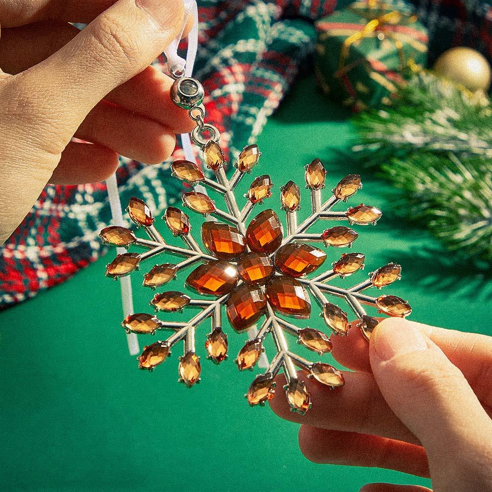 Personalized Photo Projection Ornaments Snowflake Shape Ornaments Multi-color Christmas Gifts For Family