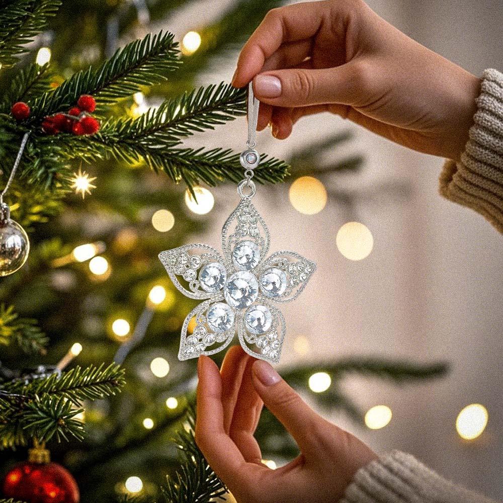 Personalized Photo Projection Ornaments Flower Ornaments Christmas Gifts For Family