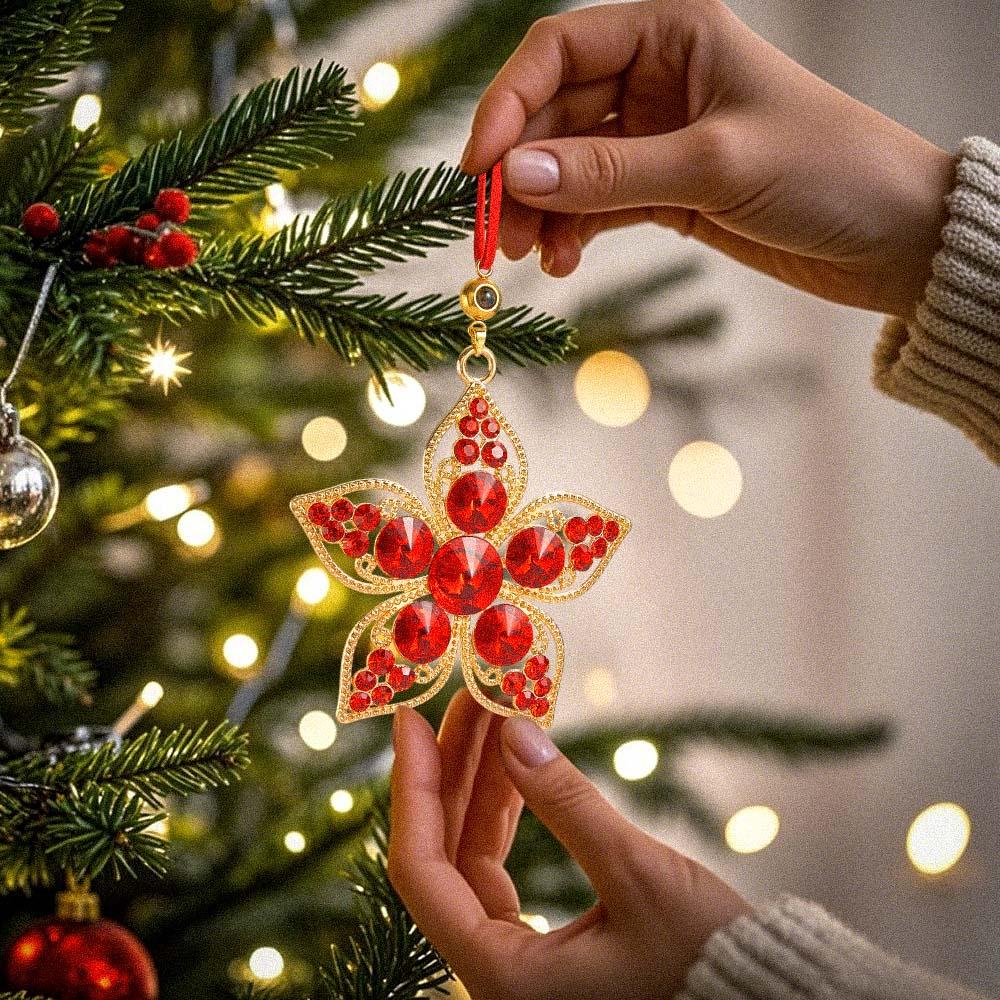 Personalized Photo Projection Ornaments Flower Ornaments Christmas Gifts For Family