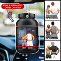 Personalized Gym Couple Car Ornament - At The Gym With My Beast/Beauty