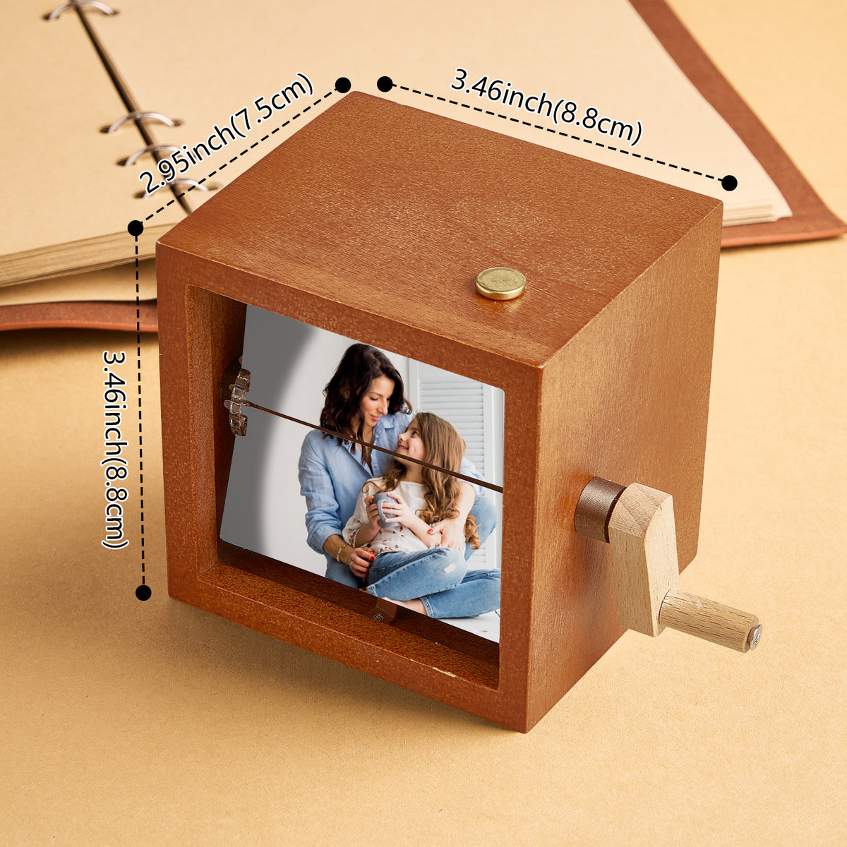 Custom Calendar Photo Flipbook Frame Animation Machine Mechanical Hand-cranked Flipbook Box Photo Album Mother's Day Gifts