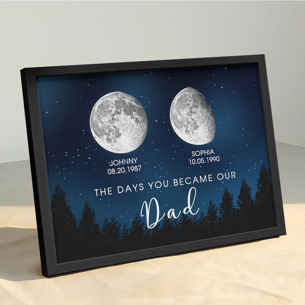 Personalized Galaxy Night Custom Birthday Moon Phase The Days You Became Our Dad With Kids Names Ideal Gifts for Father's Day Gifts