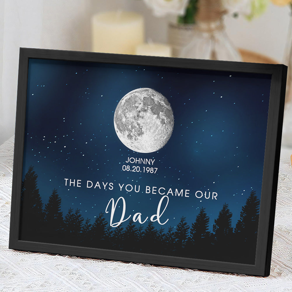 Personalized Galaxy Night Custom Birthday Moon Phase The Days You Became Our Dad With Kids Names Ideal Gifts for Father's Day Gifts