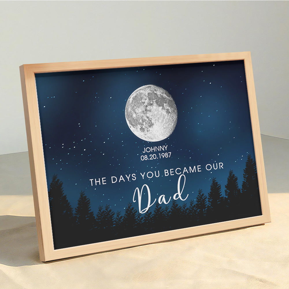 Personalized Galaxy Night Custom Birthday Moon Phase The Days You Became Our Dad With Kids Names Ideal Gifts for Father's Day Gifts