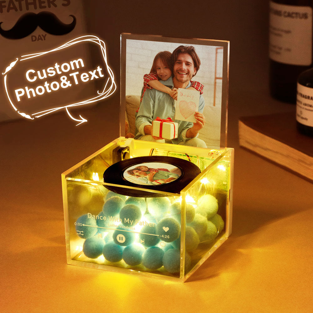 Personalized Light Saber Mini Vinyl Record Player I Am Their Father Acrylic Custom Automatic Music Player Gift for Dad On Father's Day