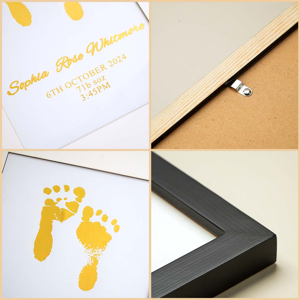 Personalised Foiled Baby Hand & Footprint Artwork A Good Gift