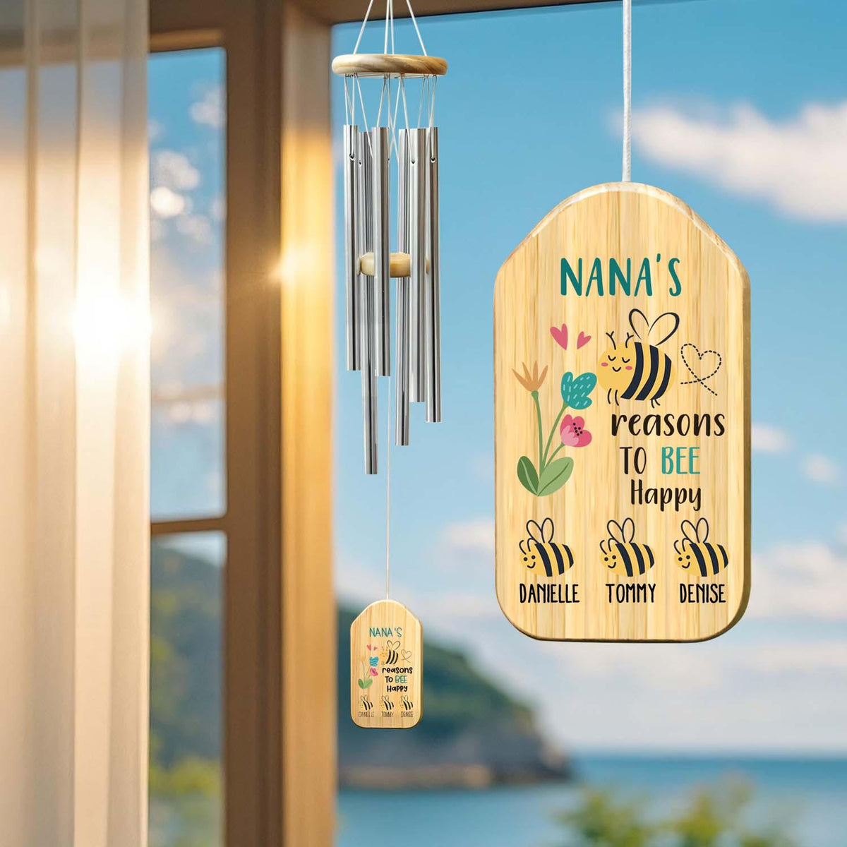 Personalized Wind Chimes Gift Nana Gift Chime Mother's Day Gift Custom Wind Chime Grandparents Day Gift