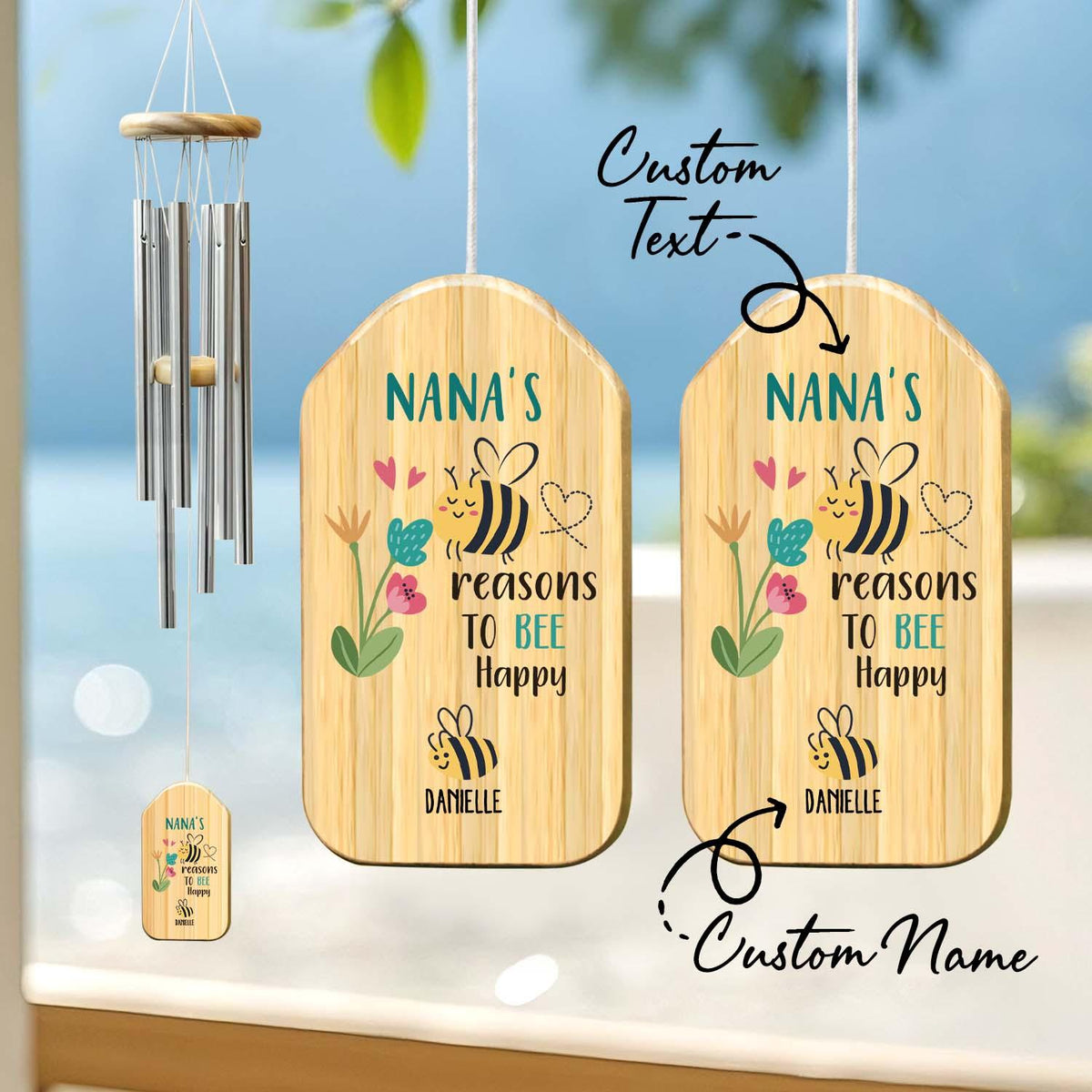 Personalized Wind Chimes Gift Nana Gift Chime Mother's Day Gift Custom Wind Chime Grandparents Day Gift
