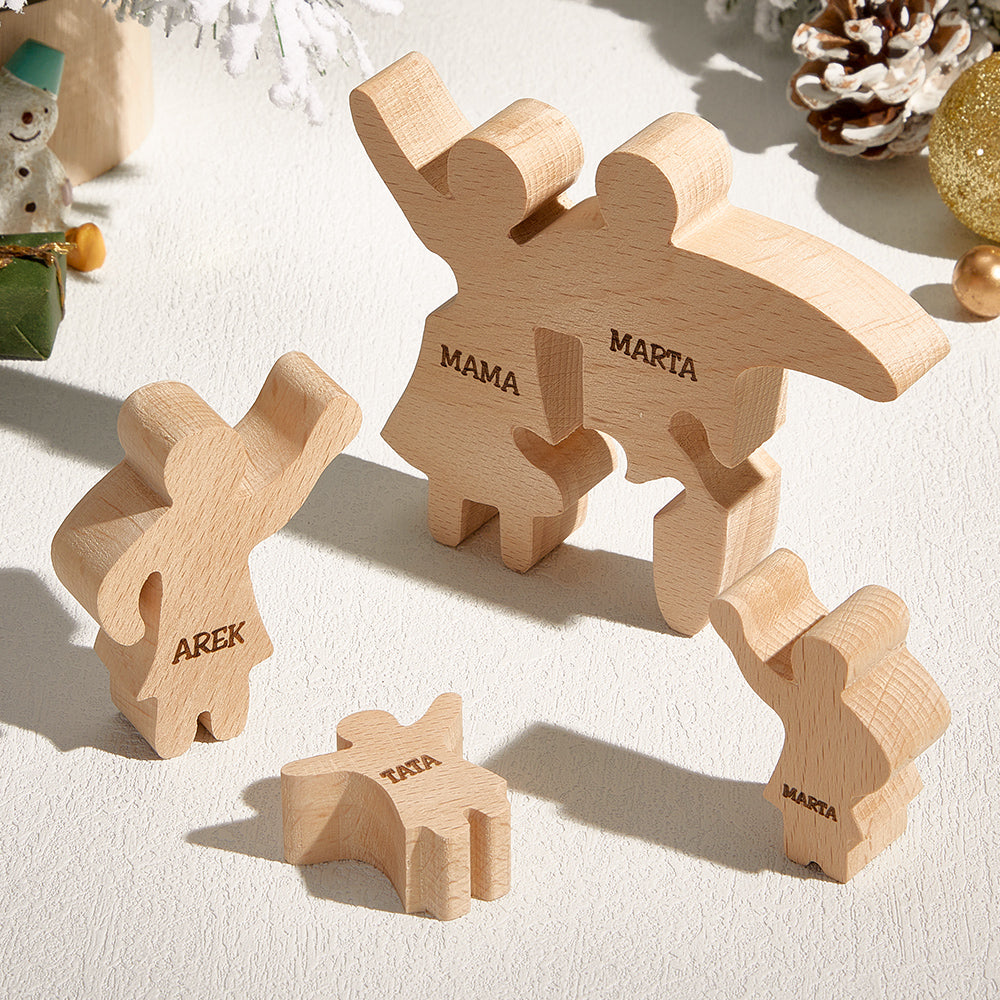 Personalized Wooden Family Puzzle Decor Custom Name Gifts for any Occasion