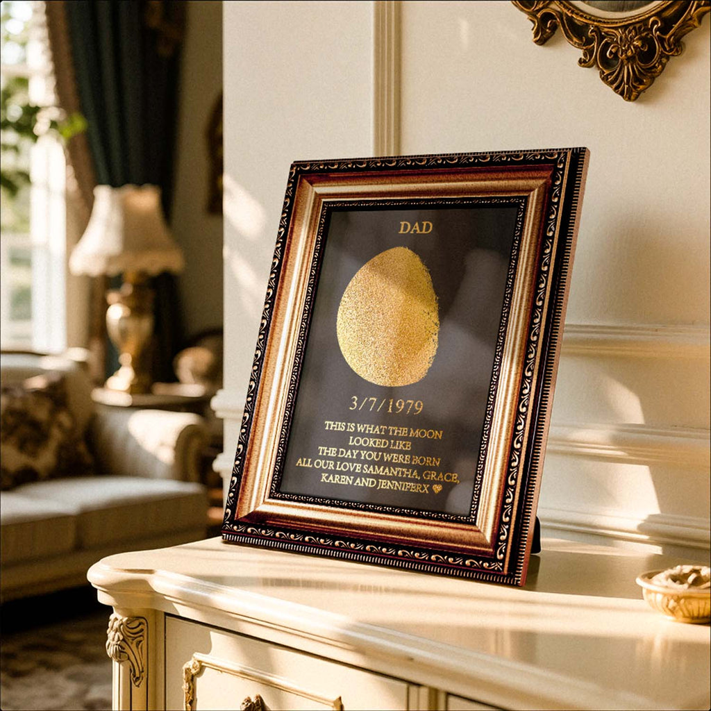 Custom Moon Phase Frame With Birth Date Ideal Gift for Dad Father's Day Gifts