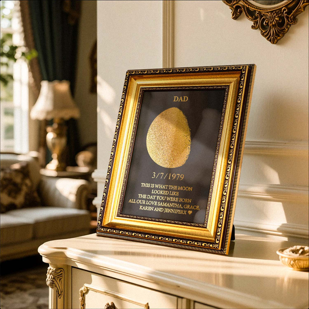 Custom Moon Phase Frame With Birth Date Ideal Gift for Dad Father's Day Gifts