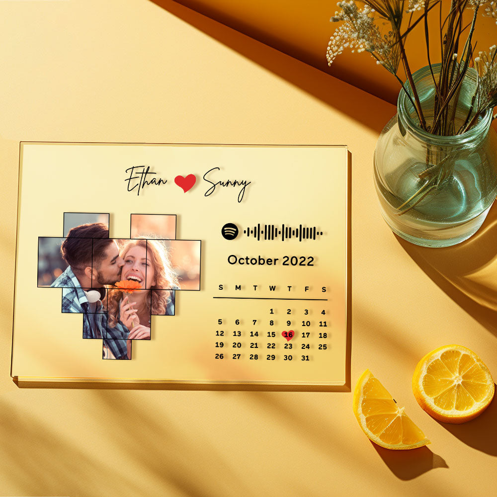 Custom  Acrylic Plaque Spotify Code Song Decor Photo Decor Gift For Couples