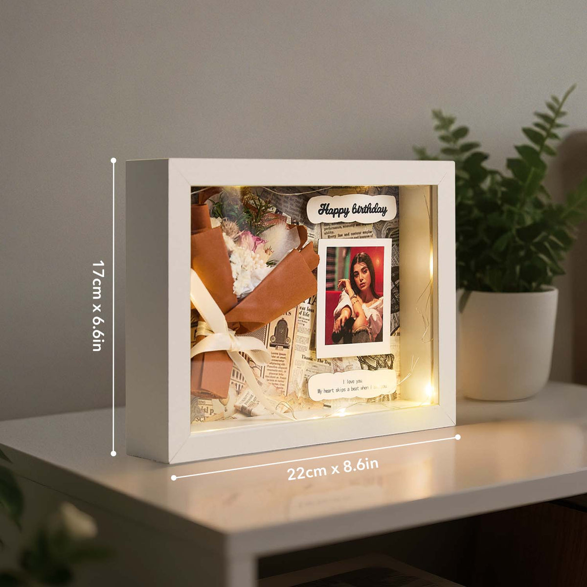Custom Photo Bouquet Frames Custom Photo Night Light Romantic Home Decor Gifts for Her Birthday Gift