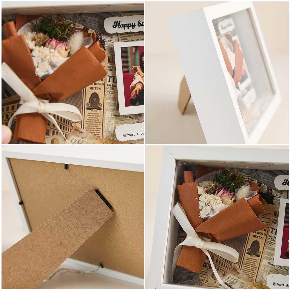 Custom Photo Bouquet Frames Custom Photo Night Light Romantic Home Decor Gifts for Her Birthday Gift